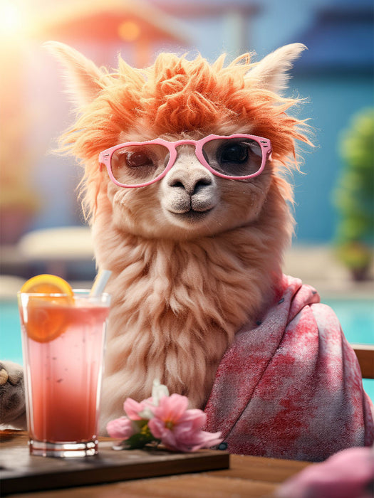 Alpakas sind wie Lamas, nur mit besserem Style - CALVENDO Foto-Puzzle'