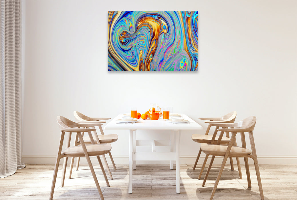 Premium Textil-Leinwand Golden Heart