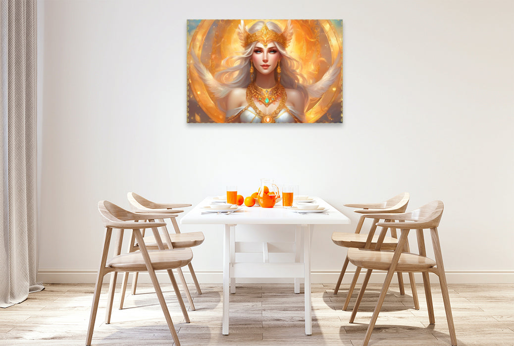 Premium Textil-Leinwand Nordische Göttin Freya