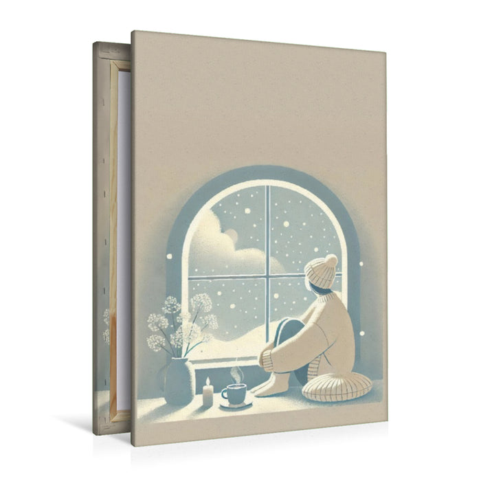 Premium Textil-Leinwand Winterliche Ruhe für dein Zuhause – HD-Leinwand „Entschleunigung im Dezember“