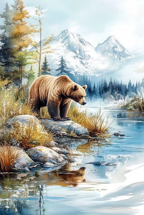 Premium Textil-Leinwand Ein tierischer Bewohner Alaskas