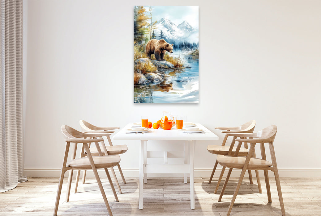 Premium Textil-Leinwand Ein tierischer Bewohner Alaskas