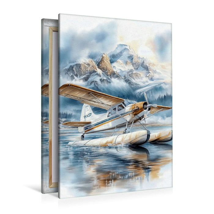 Premium Textil-Leinwand Das Wasserflugzeug - ein praktisches Verkehrsmittel