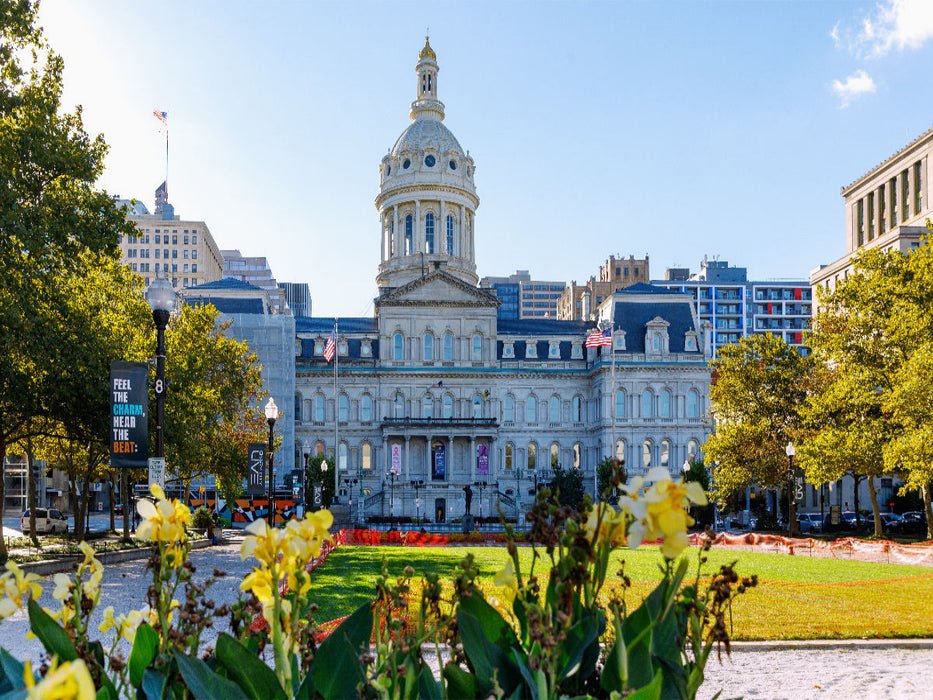War Memorial Plaza und Baltimore City Hall in Downtown Baltimore, Maryland, USA - CALVENDO Foto-Puzzle'