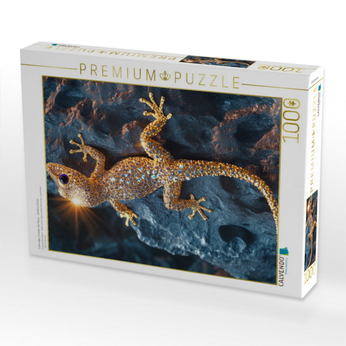 Lebendige Juwelen der Natur - Goldene Echse - CALVENDO Foto-Puzzle'