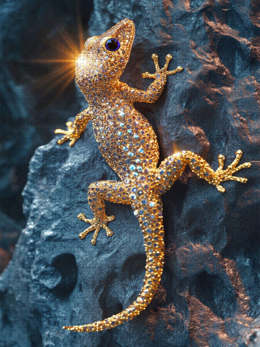 Lebendige Juwelen der Natur - Goldene Echse - CALVENDO Foto-Puzzle'