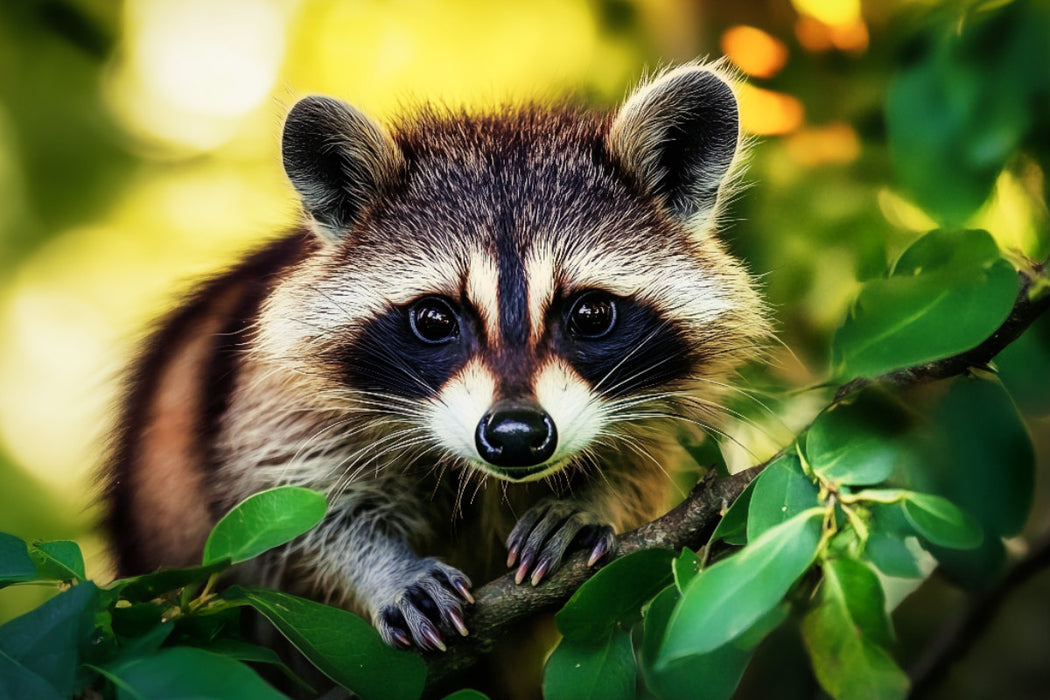 Premium Textil-Leinwand Auf leisen Pfoten durchs Unterholz