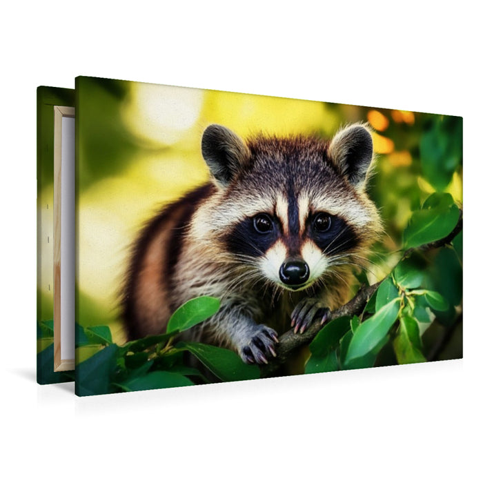 Premium Textil-Leinwand Auf leisen Pfoten durchs Unterholz