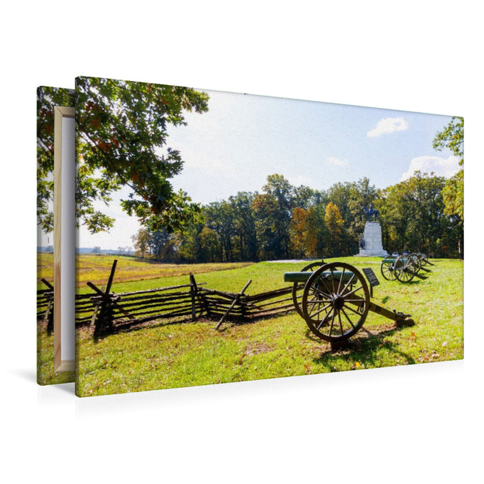 Premium Textil-Leinwand Kanonen und Reiterdenkmal – Brooke’s Battery, Gettysburg National Military Park