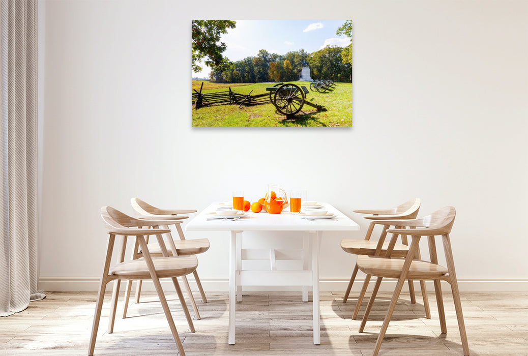 Premium Textil-Leinwand Kanonen und Reiterdenkmal – Brooke’s Battery, Gettysburg National Military Park