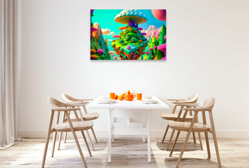 Premium Textil-Leinwand Mushroom Mountain