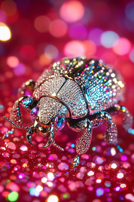 Premium Textil-Leinwand Käfer-Rubin Edelstein Insekt