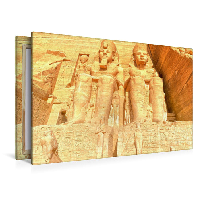 Premium Textil-Leinwand Abu Simbel - Statuen von Ramses dem 2.
