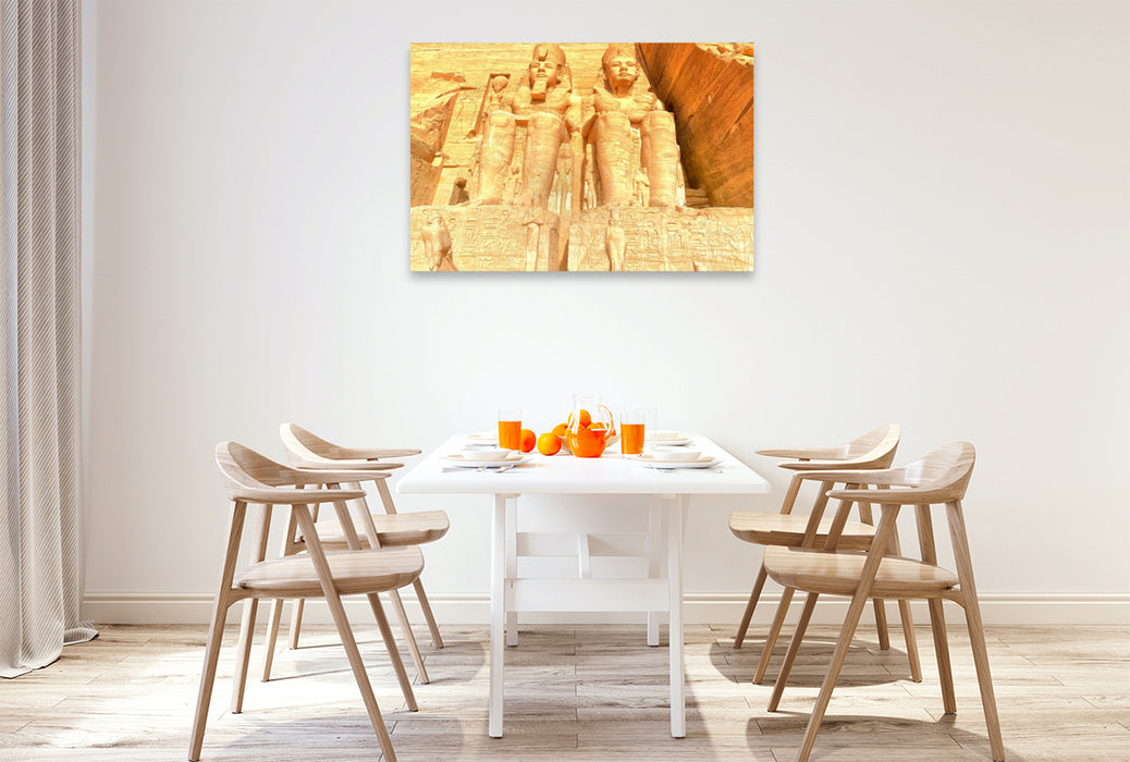Premium Textil-Leinwand Abu Simbel - Statuen von Ramses dem 2.