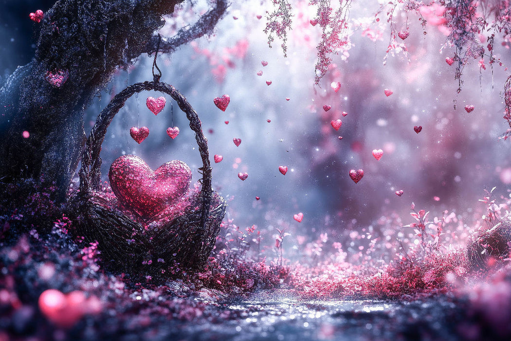 Premium Textil-Leinwand Wo das Herz leuchtet, ist Magie nicht fern