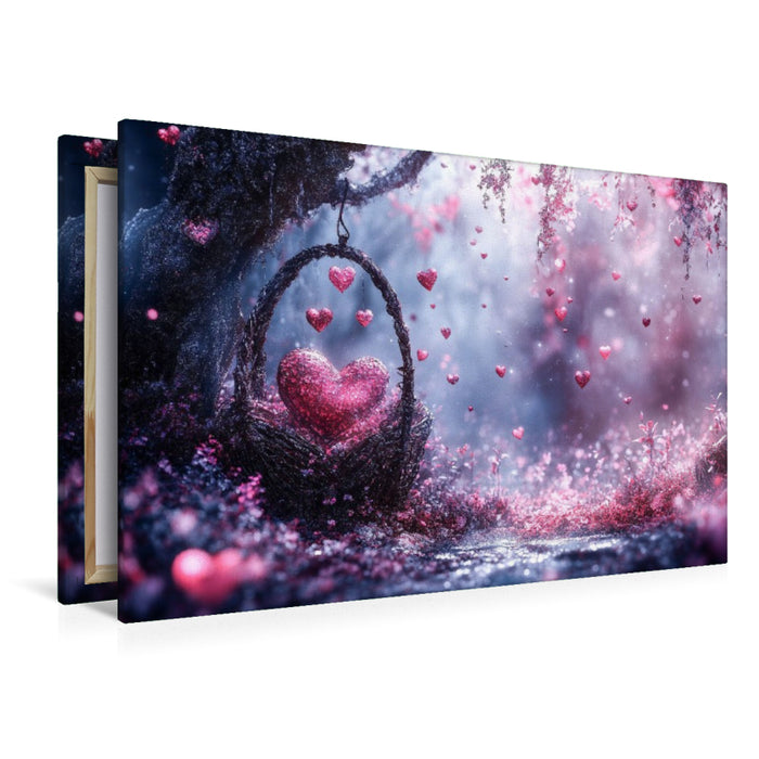 Premium Textil-Leinwand Wo das Herz leuchtet, ist Magie nicht fern