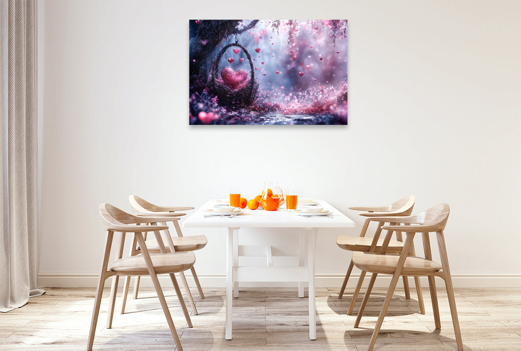Premium Textil-Leinwand Wo das Herz leuchtet, ist Magie nicht fern