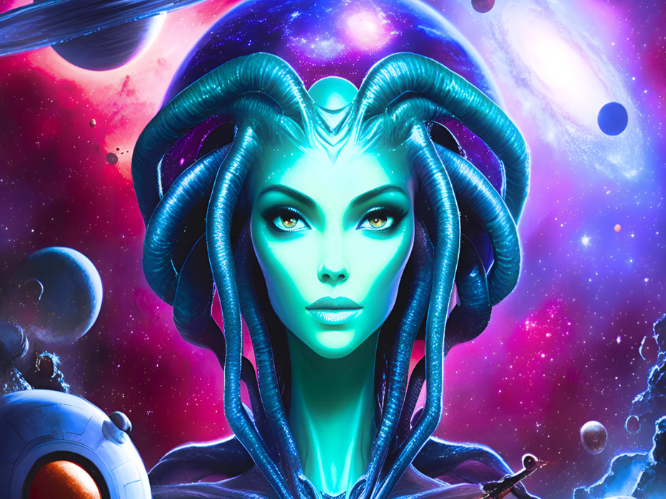 Galaktische Begegnung im Weltall - CALVENDO Foto-Puzzle'