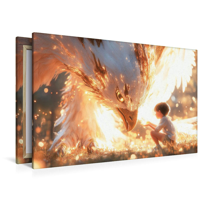 Premium Textil-Leinwand Magischer Feuervogel