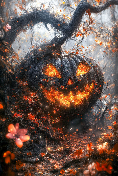 Premium Textil-Leinwand Im verborgenen Wald hört man es knistern und lachen