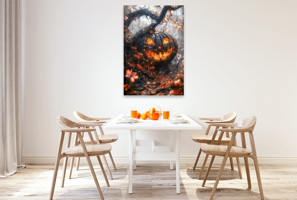 Premium Textil-Leinwand Im verborgenen Wald hört man es knistern und lachen