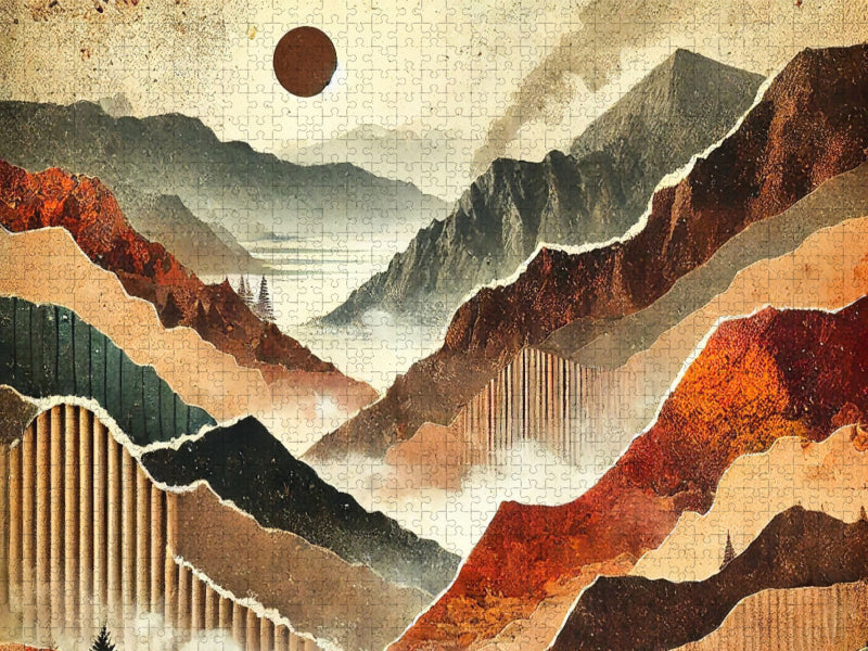 Herbstzauber – Mystischer Wald als KI-generierte Collage auf HD-Leinwand und Puzzle - CALVENDO Foto-Puzzle'