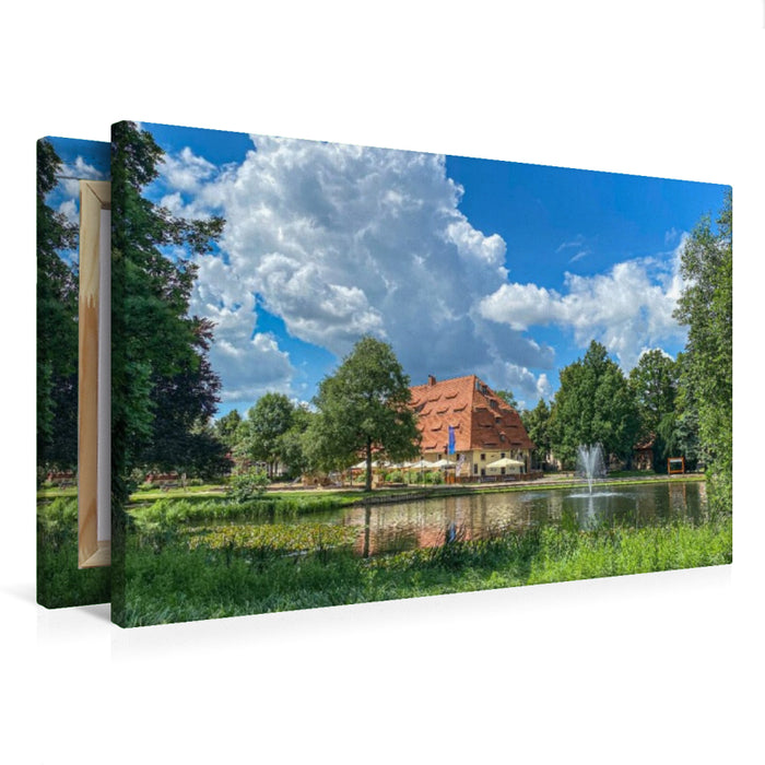 Premium Textil-Leinwand Es gibt nur ein Leben: Fallersleben!