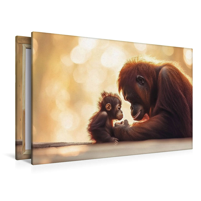 Premium Textil-Leinwand In den Augen eines Wildtieres spiegelt sich die Seele der Freiheit