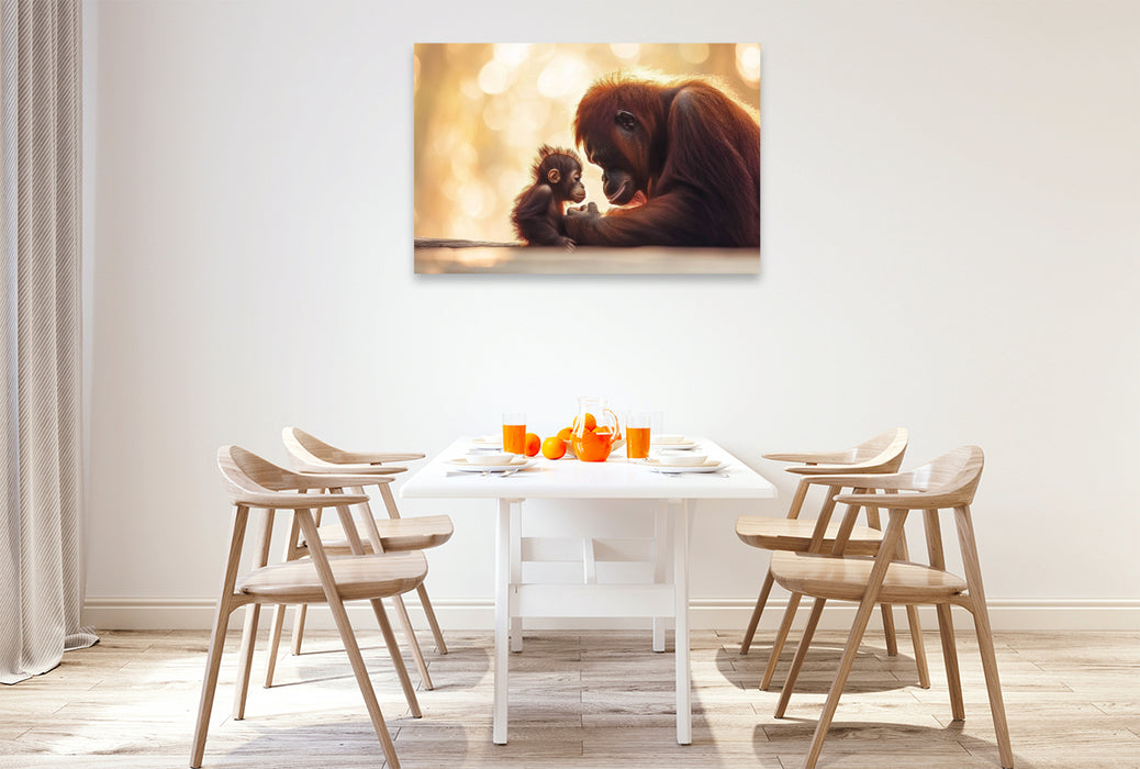 Premium Textil-Leinwand In den Augen eines Wildtieres spiegelt sich die Seele der Freiheit