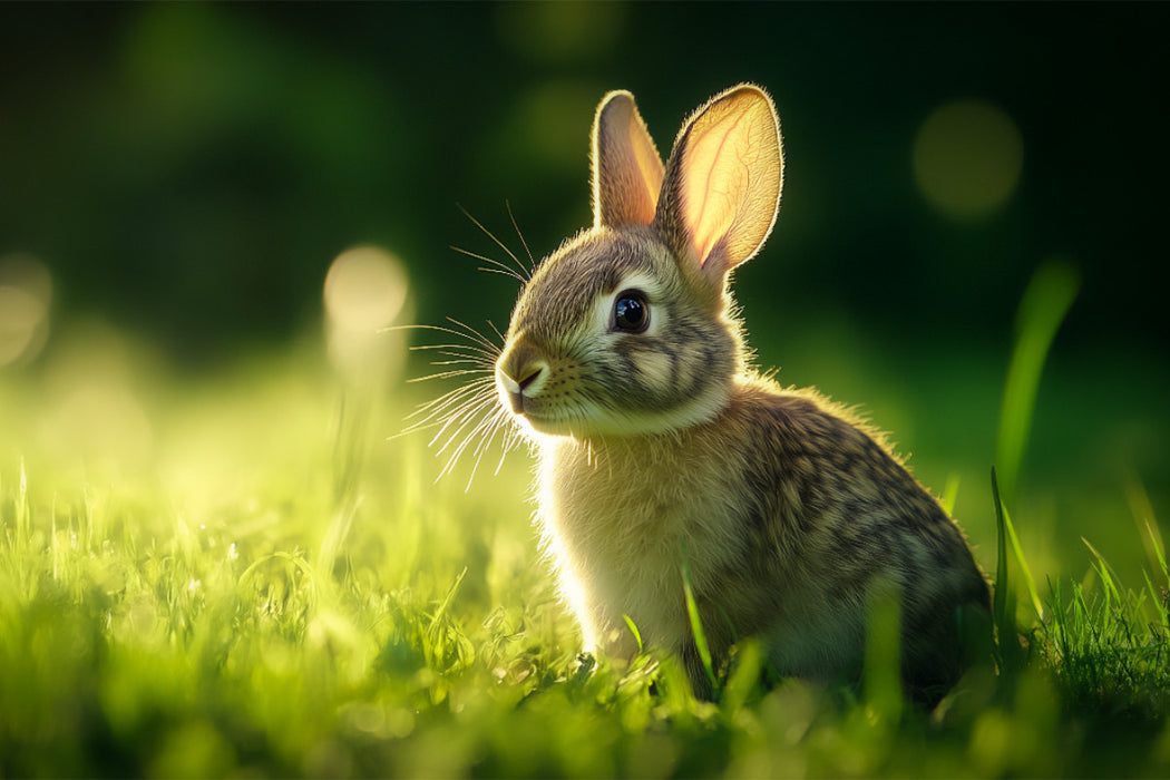 Premium Textil-Leinwand Langohr auf Erkundungstour