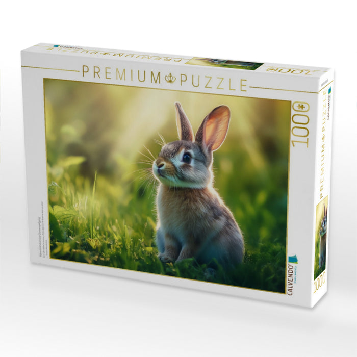Hasenfrühstück bei Sonnenaufgang - CALVENDO Foto-Puzzle'