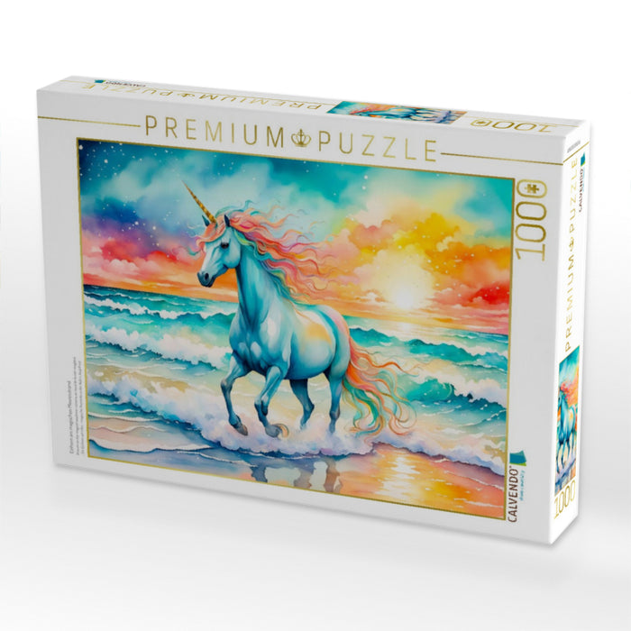 Einhorn am magischen Meeresstrand - CALVENDO Foto-Puzzle'