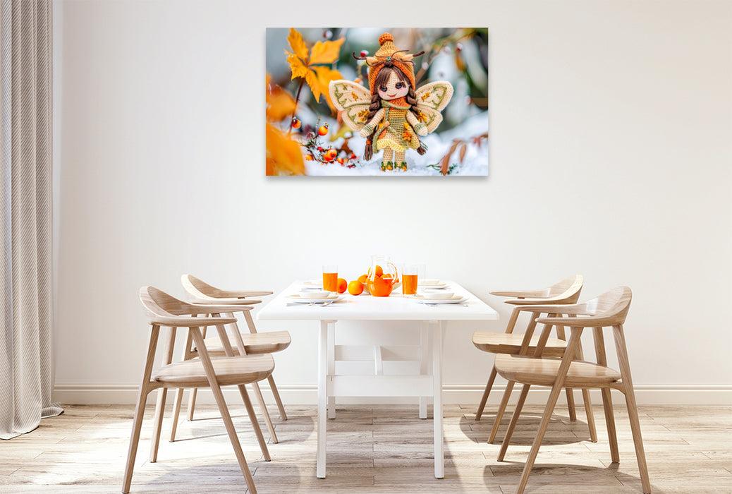 Premium Textil-Leinwand Fee im Winter