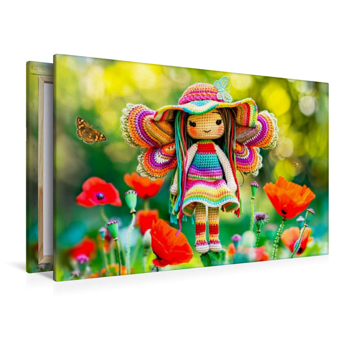 Premium Textil-Leinwand Elfe im Mohnfeld