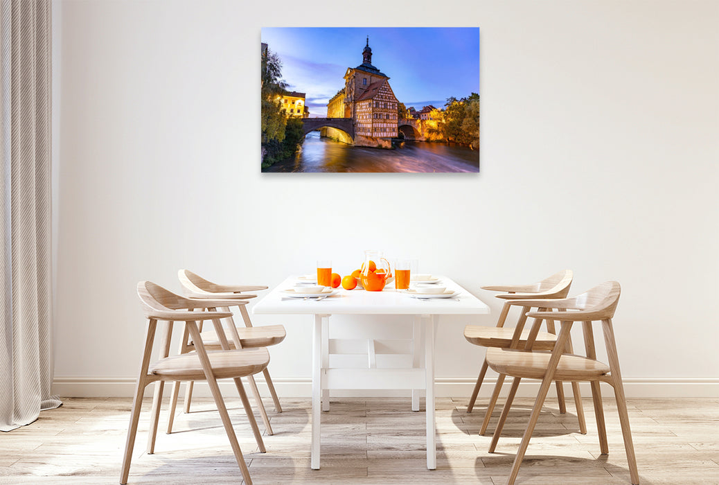 Premium Textil-Leinwand Rathaus Bamberg