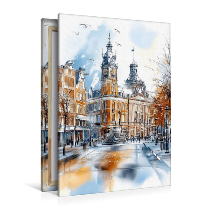 Premium Textil-Leinwand Ein Blick auf die kunstvolle Architektur