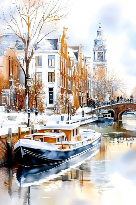 Premium Textil-Leinwand Winteridylle