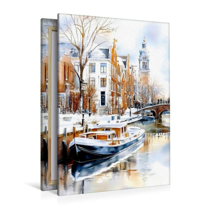 Premium Textil-Leinwand Winteridylle