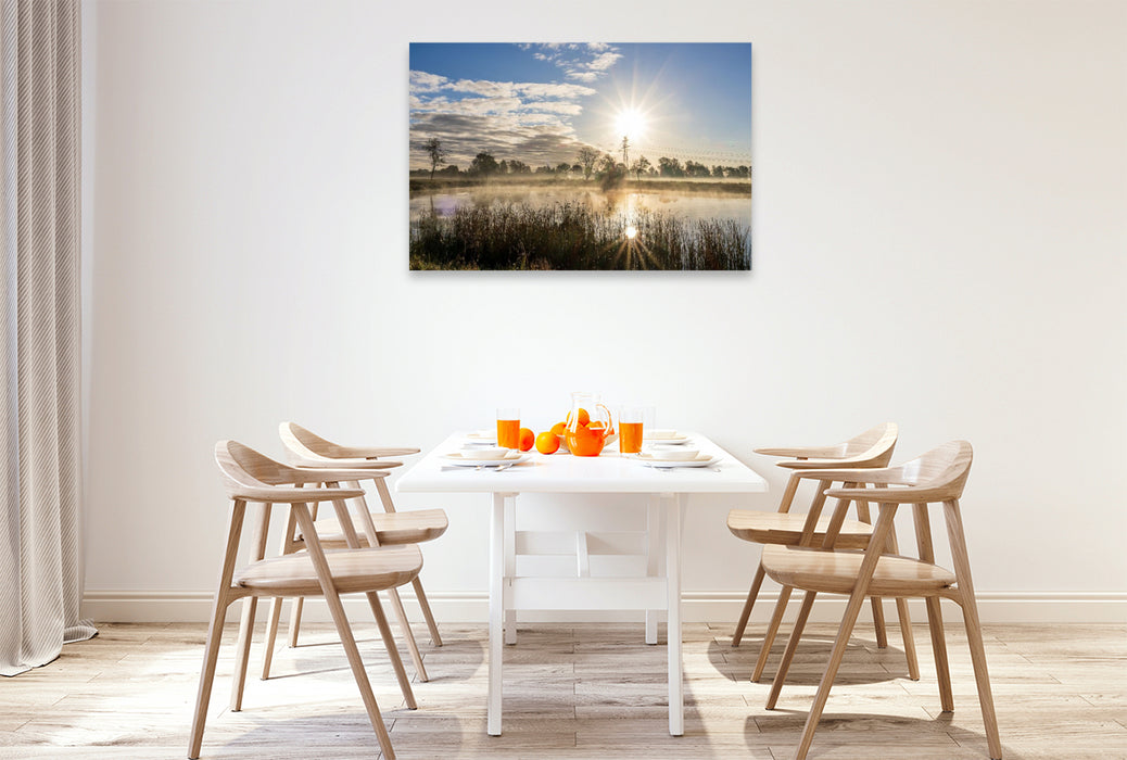 Premium Textil-Leinwand Nebel im Moor