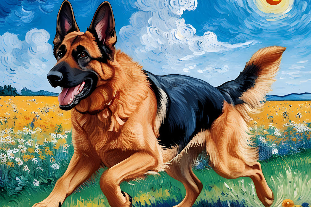 Premium Textil-Leinwand Deutscher Schäferhund