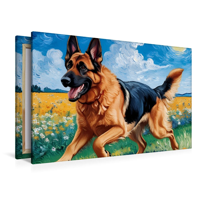 Premium Textil-Leinwand Deutscher Schäferhund