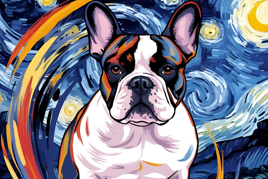 Premium Textil-Leinwand Französische Bulldogge