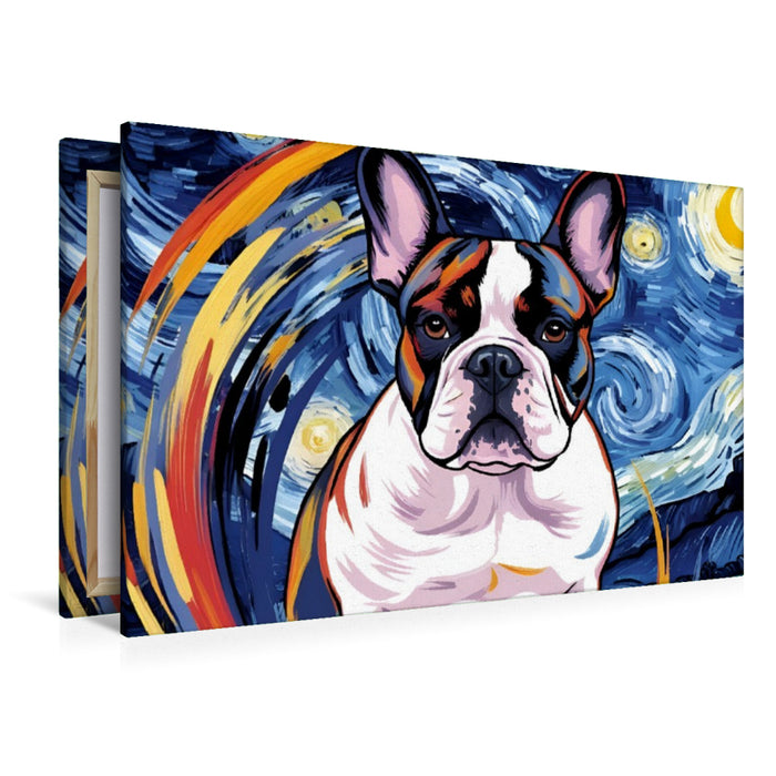 Premium Textil-Leinwand Französische Bulldogge