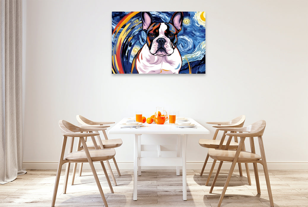Premium Textil-Leinwand Französische Bulldogge