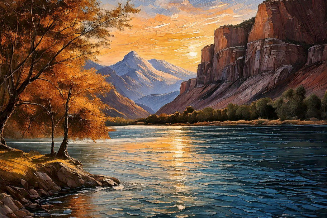 Premium Textil-Leinwand Steigst du nicht auf die Berge, so siehst du auch nicht in die Ferne. (Chinesischer Spruch)