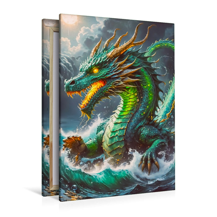 Premium Textil-Leinwand Ryujin, der Drachengott des Meeres
