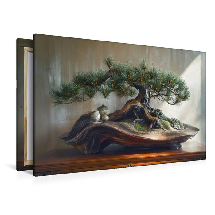 Premium Textil-Leinwand Wurzeln, die Geschichten erzählen - Bonsai