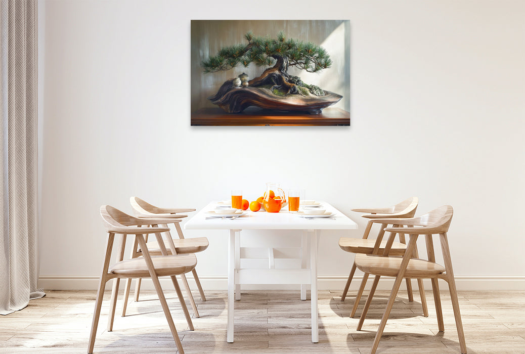 Premium Textil-Leinwand Wurzeln, die Geschichten erzählen - Bonsai