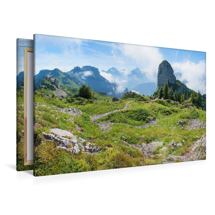 Premium Textil-Leinwand Aussichtspunkt Daube an der Schynigen Platte