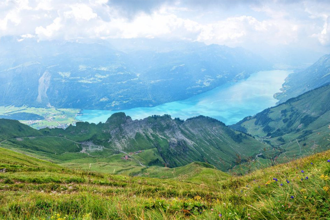 Premium Textil-Leinwand Seeblick am Brienzer Rothorn
